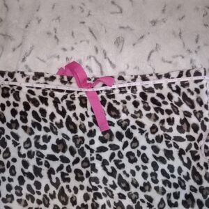 Bobbie Brooks Leopard Print Pajama Pants with Pink Accent Tie